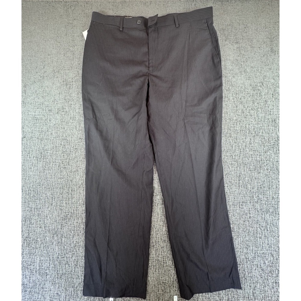 J. Ferrar‎ Dress Pants Mens 38x32 Black Pinstripe Modern Fit